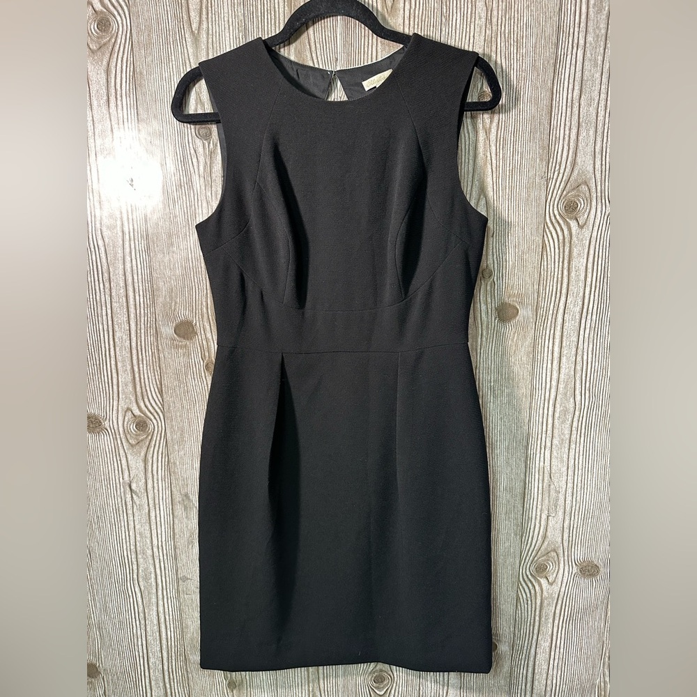 $580 Shoshanna Black Crepe Shift Dress Sz 8